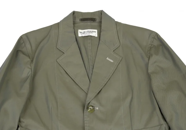 ローブドシャンブル コムデギャルソンrobe de chambre COMME des GARCONS 玉虫コットンポケットデザインロングジャケット 玉虫カーキS位 K-120628_003
