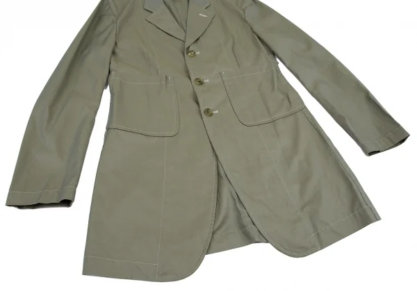 ローブドシャンブル コムデギャルソンrobe de chambre COMME des GARCONS 玉虫コットンポケットデザインロングジャケット 玉虫カーキS位 K-120628_008