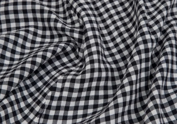 ローブドシャンブル コムデギャルソンrobe de chambre COMME des GARCONS ギンガムチェックレーヨンサルエルパンツ 白紺S位 K-120634_010