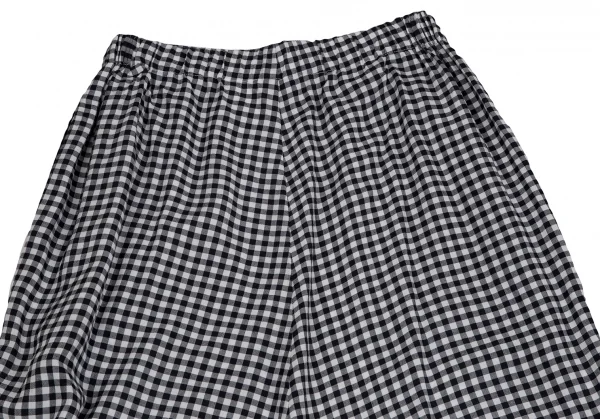 ローブドシャンブル コムデギャルソンrobe de chambre COMME des GARCONS ギンガムチェックレーヨンサルエルパンツ 白紺S位 K-120634_009