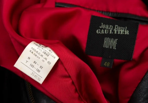 Jean Paul GAULTIER HOMME Patched Design Leather Zipper Jacket K-120666_020