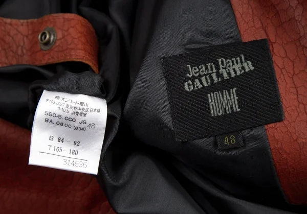 Jean Paul GAULTIER HOMME Crack Leather Trench Coat K-120667_020