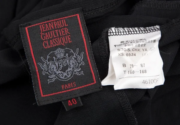 ジャンポールゴルチエ クラシックJean Paul GAULTIER CLASSIQUE ロゴプリントパワーネットTシャツ 黒40 K-120717_013