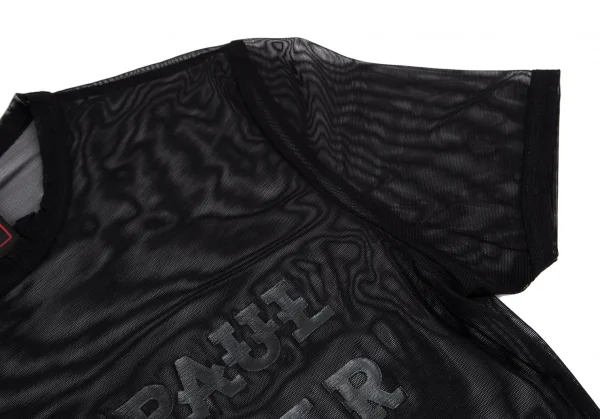 ジャンポールゴルチエ クラシックJean Paul GAULTIER CLASSIQUE ロゴプリントパワーネットTシャツ 黒40 K-120717_006