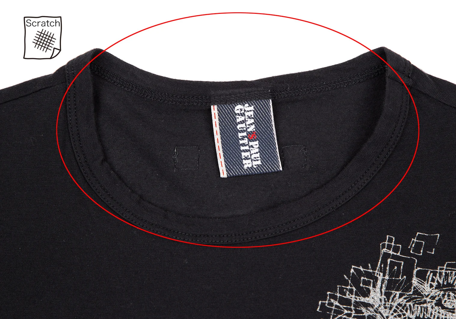 Jean's Paul GAULTIER Glitter Printed T-shirt Navy M (K