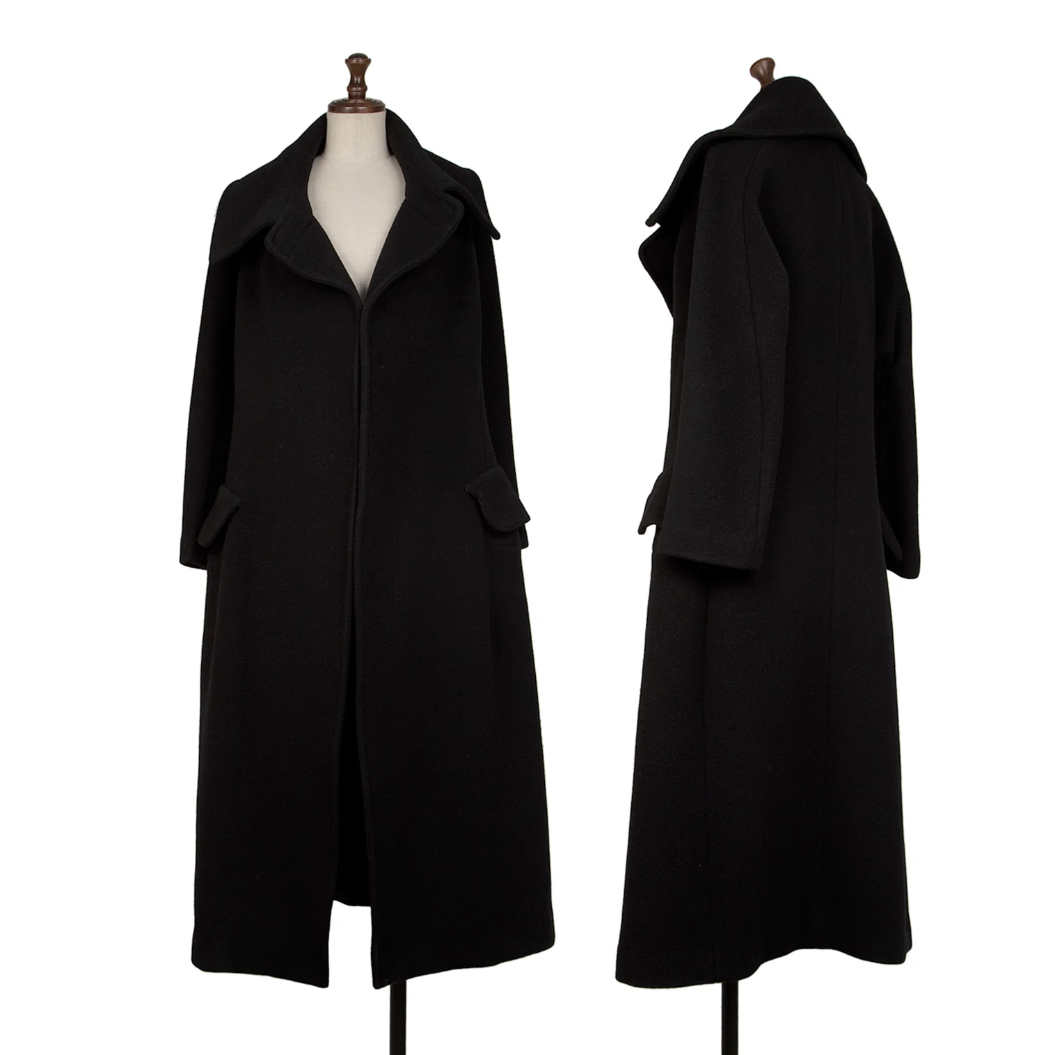 Y‘s ワイズ ヨウジヤマモト メルトン コート ブラック ２ Y's AW21 クラシックでタイムレス、Y'sを象徴するウールコート
