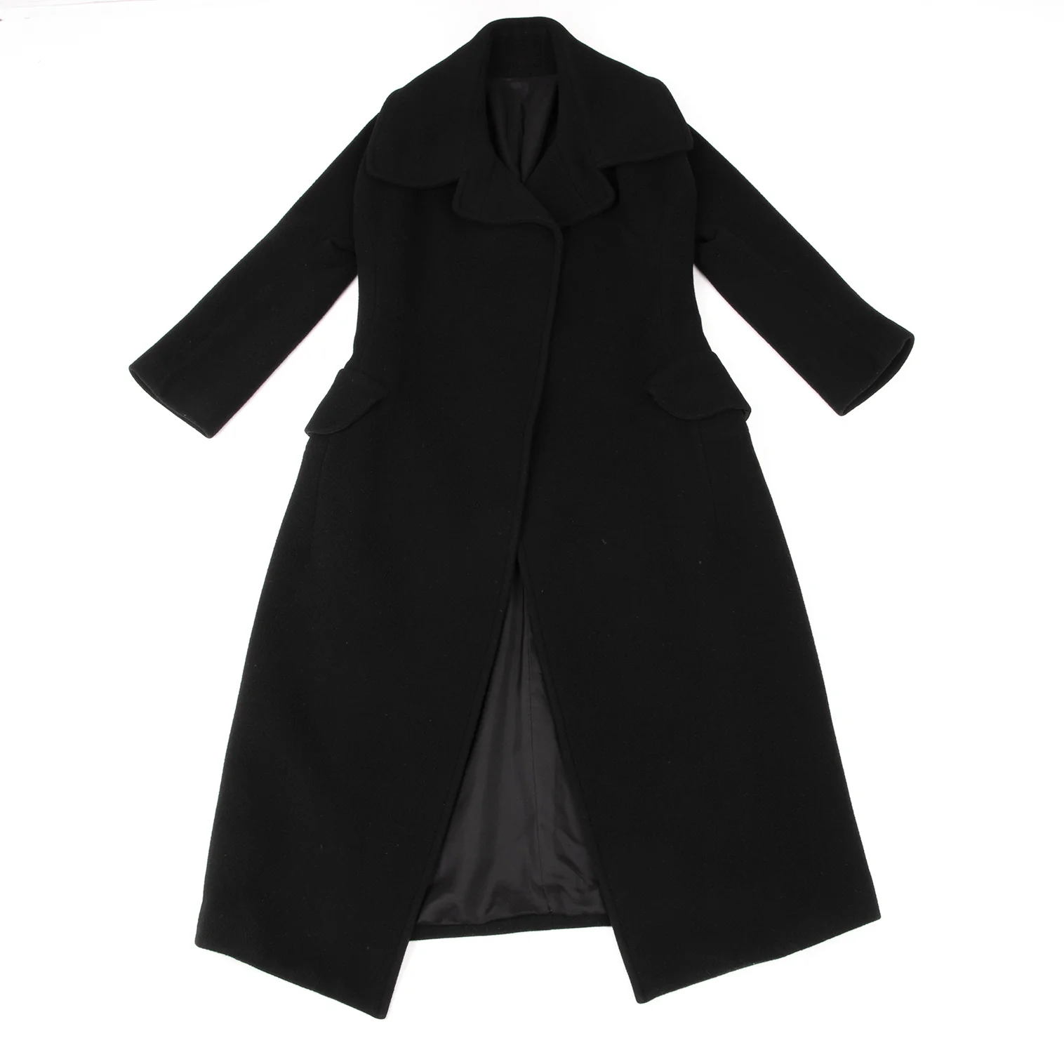 ◆良品◆ コムデギャルソン ローブドシャンブル トレンチコート ブラック 黒 M ヨウジヤマモト ファムYohji Yamamoto FEMME メルトンウール