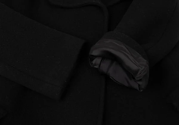 【美品】ヨウジヤマモト　ウールコート　変形　ショート丈　メルトン　ボタンレス　S 美品】ヨウジヤマモト ウールコート 変形 ショート丈 メルトン ボタン