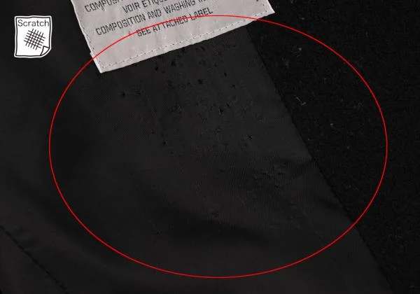 ヨウジヤマモト ファムYohji Yamamoto FEMME メルトンウールボタンレス