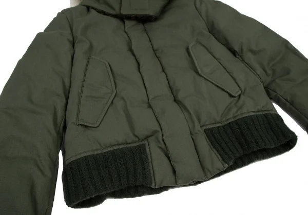 スナオクワハラsunaokuwahara ラクーンファーカラーダウンジャケット オリーブM K-120759_010