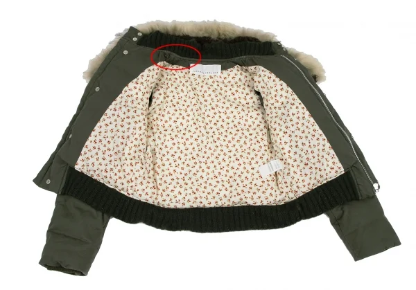 スナオクワハラsunaokuwahara ラクーンファーカラーダウンジャケット オリーブM K-120759_013