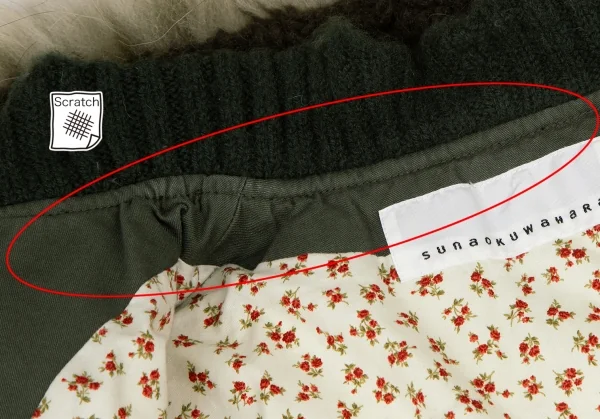 スナオクワハラsunaokuwahara ラクーンファーカラーダウンジャケット オリーブM K-120759_014