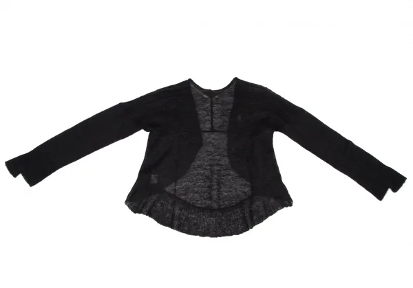 スナオクワハラsunaokuwahara モヘア混ボタン装飾ボタンレスカーディガン 黒M K-120760_011