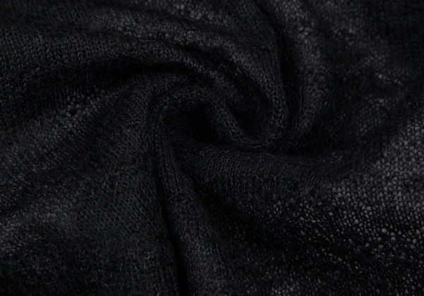 スナオクワハラsunaokuwahara モヘア混ボタン装飾ボタンレスカーディガン 黒M K-120760_013