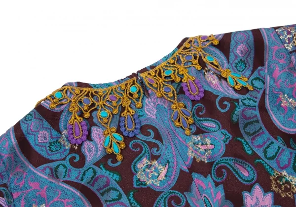 アナスイANNA SUI レース装飾ネックペイズリー柄ワンピース 水色他4 K-120772_012