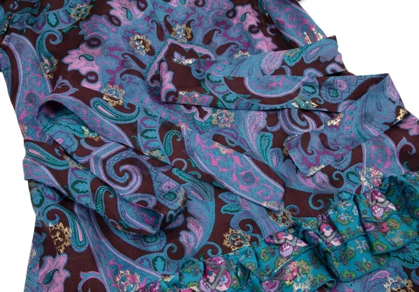 アナスイANNA SUI レース装飾ネックペイズリー柄ワンピース 水色他4 K-120772_015