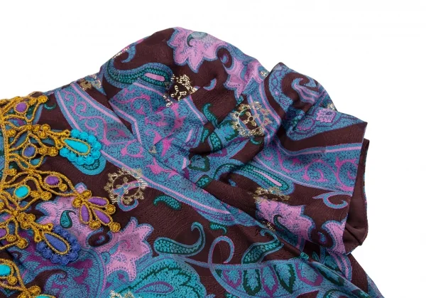 アナスイANNA SUI レース装飾ネックペイズリー柄ワンピース 水色他4 K-120772_005