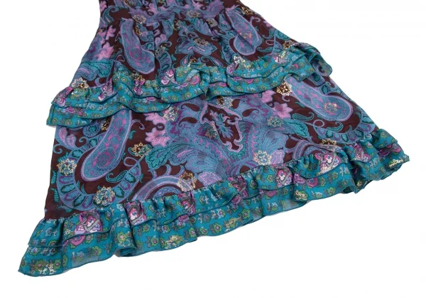 アナスイANNA SUI レース装飾ネックペイズリー柄ワンピース 水色他4 K-120772_007