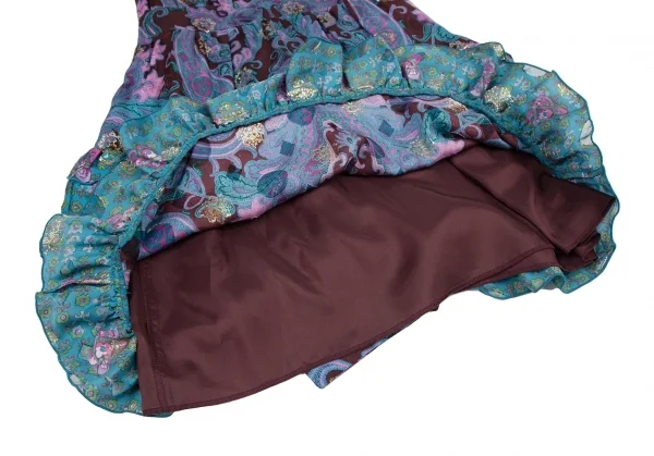 アナスイANNA SUI レース装飾ネックペイズリー柄ワンピース 水色他4 K-120772_008