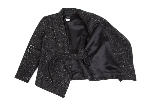 コムデギャルソン フランスCOMME des GARCONS FRANCE ネップツイードベルテッドジャケット チャコールS K-120779_010