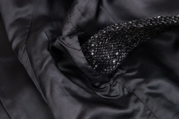 コムデギャルソン フランスCOMME des GARCONS FRANCE ネップツイードベルテッドジャケット チャコールS K-120779_014