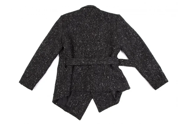 コムデギャルソン フランスCOMME des GARCONS FRANCE ネップツイードベルテッドジャケット チャコールS K-120779_015