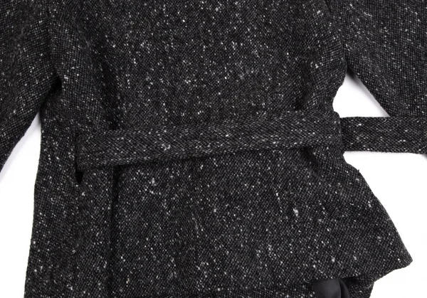 コムデギャルソン フランスCOMME des GARCONS FRANCE ネップツイードベルテッドジャケット チャコールS K-120779_016