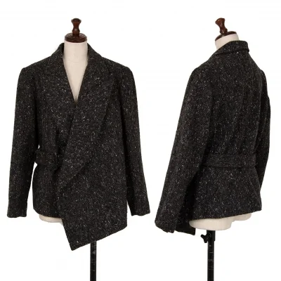 コムデギャルソン フランスCOMME des GARCONS FRANCE ネップツイードベルテッドジャケット