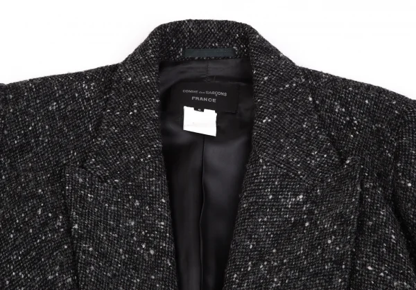 コムデギャルソン フランスCOMME des GARCONS FRANCE ネップツイードベルテッドジャケット チャコールS K-120779_003