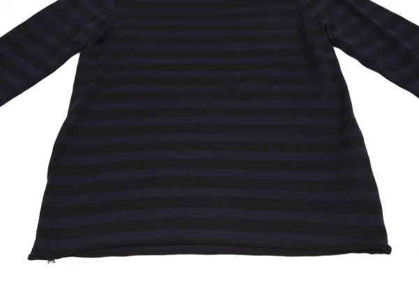 コムコム コムデギャルソンCOMME des GARCONS 製品染めボーダーウールニット 黒紺S K-120823_006