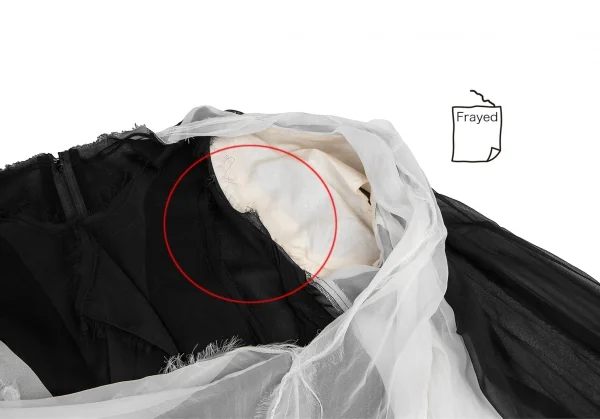 コムデギャルソンCOMME des GARCONSバイカラーシースルーレイヤードトップス 黒白M K-120858_006