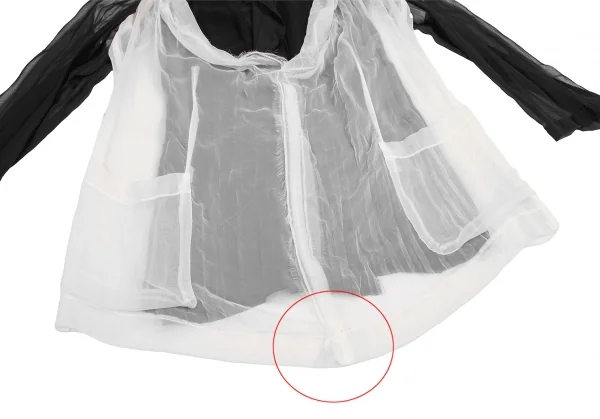 コムデギャルソンCOMME des GARCONSバイカラーシースルーレイヤードトップス 黒白M K-120858_008