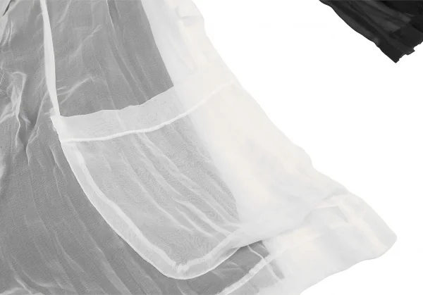 コムデギャルソンCOMME des GARCONSバイカラーシースルーレイヤードトップス 黒白M K-120858_010