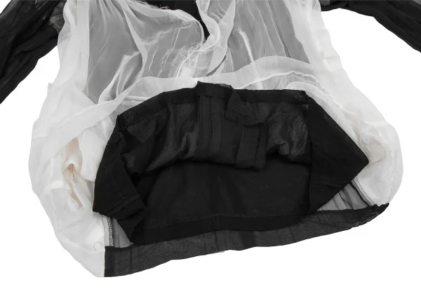 コムデギャルソンCOMME des GARCONSバイカラーシースルーレイヤードトップス 黒白M K-120858_011