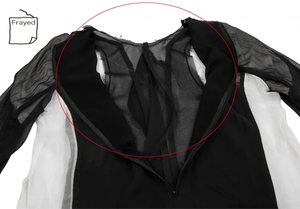 コムデギャルソンCOMME des GARCONSバイカラーシースルーレイヤードトップス 黒白M K-120858_013