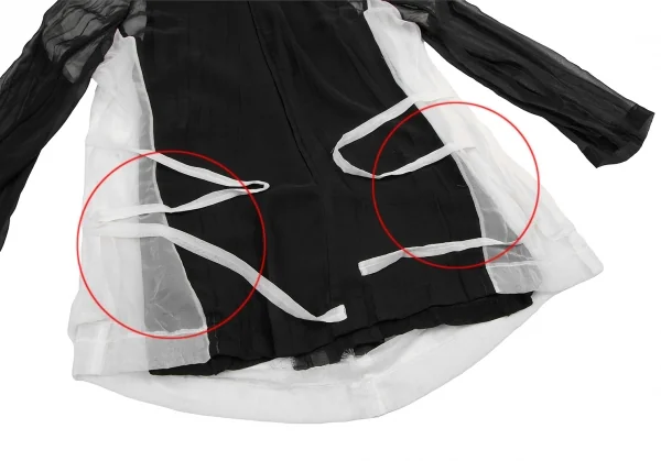 コムデギャルソンCOMME des GARCONSバイカラーシースルーレイヤードトップス 黒白M K-120858_014