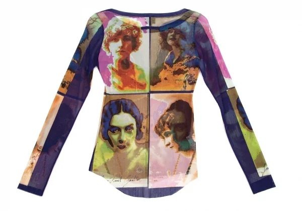 ジャンポールゴルチエ ファムJean Paul GAULTIER FEMME ポートレートプリントパワーネットカットソー マルチ40 K-120876_012