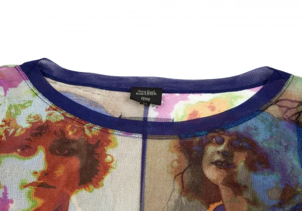 ジャンポールゴルチエ ファムJean Paul GAULTIER FEMME ポートレートプリントパワーネットカットソー マルチ40 K-120876_005