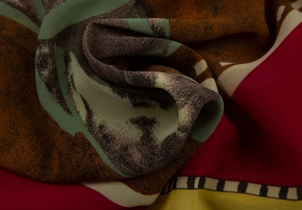 ジュニアゴルチエJUNIOR GAULTIER ポリメダルプリントスカーフ 黄ピンク他F K-120885_006