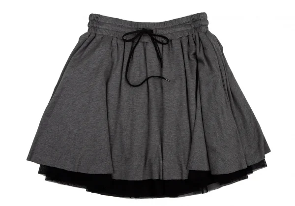 ミハラヤスヒロMIHARA YASUHIRO チュールレイヤードフライスニットスカート グレー黒38 K-120892_003