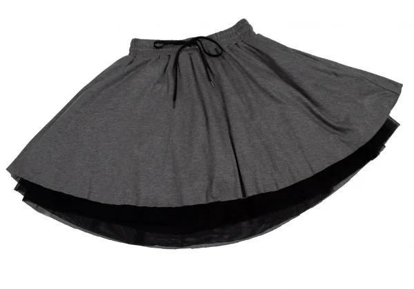 ミハラヤスヒロMIHARA YASUHIRO チュールレイヤードフライスニットスカート グレー黒38 K-120892_008