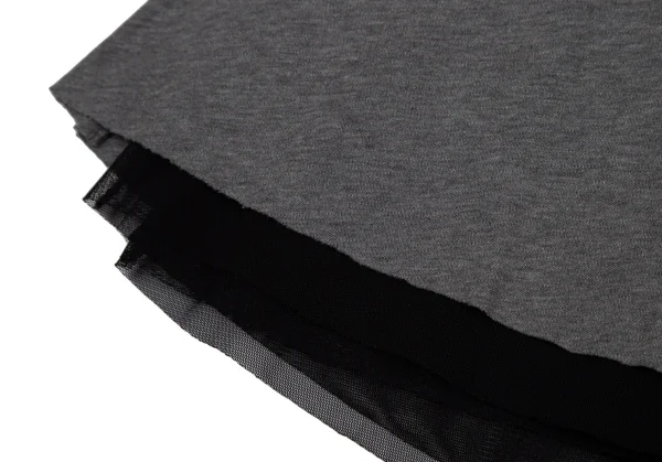 ミハラヤスヒロMIHARA YASUHIRO チュールレイヤードフライスニットスカート グレー黒38 K-120892_009