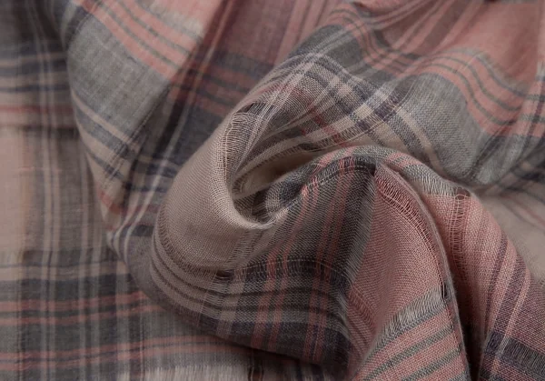 ケイタマルヤマKEITA MARUYAMA チェックギャザースリーブプルオーバーシャツワンピース ベージュピンク1 K-120896_017