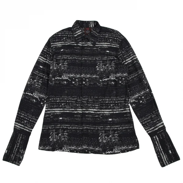 Jean Paul GAULTIER CLASSIQUE Lettering Printed Long Sleeve Shirt Black 48 K-121120_001