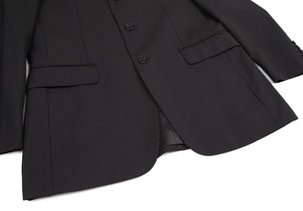 バーバリー ブラックレーベルBURBERRY BLACK LABEL ウールピンストライプセットアップスーツ 黒42L K-121191_006