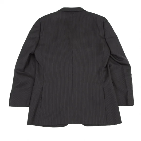 バーバリー ブラックレーベルBURBERRY BLACK LABEL ウールピンストライプセットアップスーツ 黒42L K-121191_011