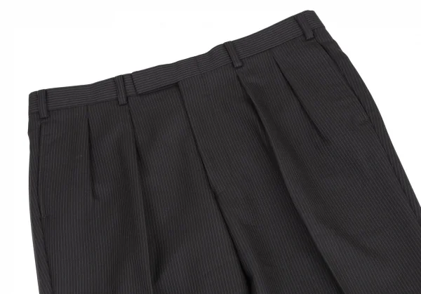 バーバリー ブラックレーベルBURBERRY BLACK LABEL ウールピンストライプセットアップスーツ 黒42L K-121191_014