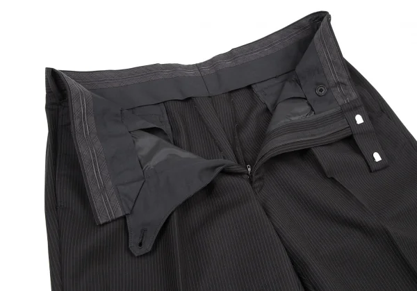 バーバリー ブラックレーベルBURBERRY BLACK LABEL ウールピンストライプセットアップスーツ 黒42L K-121191_015