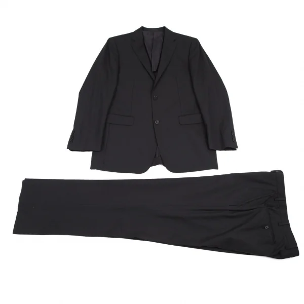 バーバリー ブラックレーベルBURBERRY BLACK LABEL  ウールストライプ織りテーパードパンツ 濃紺42L K-121193_010