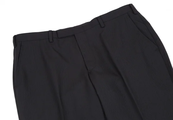 バーバリー ブラックレーベルBURBERRY BLACK LABEL  ウールストライプ織りテーパードパンツ 濃紺42L K-121193_002